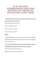 Nu 641 Advanced&NewLine;Pathophysiology Final Exam&NewLine;Questions And Answers And&NewLine;Explanations &vert; Latest - Regis