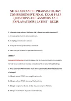 Nu 641 Advanced Pharmacology&NewLine;Comprehensive Final Exam Prep&NewLine;Questions And Answers And&NewLine;Explanations &vert; Latest - Regis