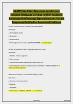 NASM Final Exam&colon; Questions from Premier Scholars Worldwide with Thorough Explanations&comma; Correct Responses & Certification for Academic Excellence