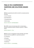 Fema Is 700 Comprehensive&NewLine;Questions And Solutions Graded&NewLine;A&plus;&NewLine;