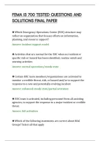 Fema Is 700 Tested Questions And&NewLine;Solutions Final Paper&NewLine;
