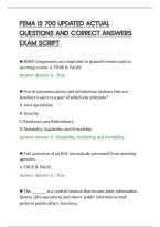 Fema Is 700 Updated Actual&NewLine;Questions And Correct Answers&NewLine;Exam Script&NewLine;