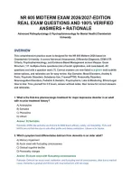 Nr 605 Midterm Exam 2026&sol;2027-Edition&NewLine;Real Exam Questions And 100&percnt; Verified&NewLine;Answers &plus; Rationale