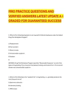 Mro Practice Questions And Verified Answers Latest Update A &plus; Graded For Guaranteed Success 