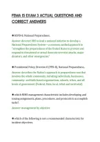 Fema Is Exam 3 Actual Questions And&NewLine;Correct Answers&NewLine;