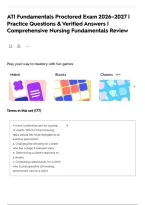 ATI Fundamentals Proctored Exam 2026&ndash;2027 &vert; Practice Questions & Verified Answers &vert; Comprehensive Nursing Fundamentals Review