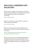 Fema Is Exam 3 Comprehensive Script&NewLine;With Solutions&NewLine;