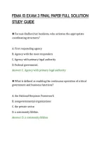 Fema Is Exam 3 Final Paper Full Solution&NewLine;Study Guide