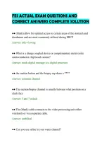 Fes Actual Exam Questions And&NewLine;Correct Answers Complete Solution