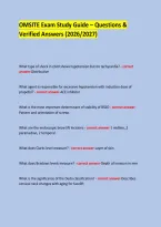 OMSITE Exam Study Guide &ndash; Questions & Verified Answers &lpar;2026&sol;2027&rpar; &NewLine;  &NewLine;