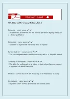 CPA Ethics & Governance Module 1 Part A &ndash; Accounting and Society Study Guide & Questions