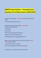  &NewLine;OMSITE Exam Review &ndash; Comprehensive &NewLine;Questions & Verified Answers &lpar;2026&sol;2027&rpar; &NewLine; &NewLine;