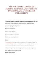 NSG 3160 EXAM Bundle &vert; Update Questions with complete and Verified solutions&period;