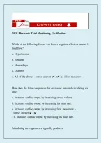 NCC Electronic Fetal Monitoring &lpar;C-EFM&rpar; Certification Exam &ndash; Study Guide&comma; Questions & Answers