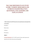 Nsg 3160 Midterm Exam Study&NewLine;Guide&colon; Nursing Research And&NewLine;Evidence-Based Practice&NewLine;Questions And Answers And&NewLine;Explanations