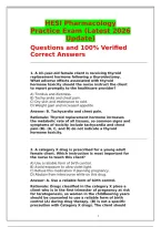 HESI Pharmacology Practice Exam &lpar;Latest 2026 Update&rpar; GRADED A&plus; &ndash; 67 Questions with 100&percnt; Verified Correct Answers and Rationales &vert; Pharmacology HESI Exam Study Guide