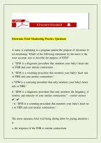 Electronic Fetal Monitoring Practice Questions &ndash; EFM & C-EFM Exam Prep Study Guide