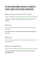 Fin 300 Managerial Finance Complete&NewLine;Study Guide With Solved Questions