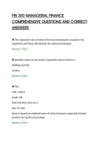 Fin 300 Managerial Finance&NewLine;Comprehensive Questions And Correct&NewLine;Answers