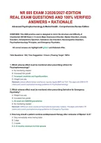 Nr 605 Exam 3 2026&sol;2027-Edition&NewLine;Real Exam Questions And 100&percnt; Verified&NewLine;Answers &plus; Rationale