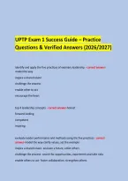 UPTP Exam 1 Success Guide &ndash; Practice &NewLine;Questions & Verified Answers &lpar;2026&sol;2027&rpar; &NewLine;
