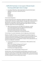NUR 253 Final Exam 4&vert; Concepts of Mental Health Nursing &lpar;2026&rpar; Q&A &vert; Galen College