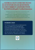 Georgia Elevator Mechanic Licensure Exam Questions And Correct Answers With Rationales&vert; Instant Download