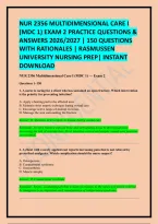 Nur 2356 Multidimensional Care I &lpar;Mdc 1&rpar; Exam 2 Practice Questions & Answers 2026&sol;2027 &vert; 150 Questions With Rationales &vert; Rasmussen University Nursing Prep&vert; Instant Download