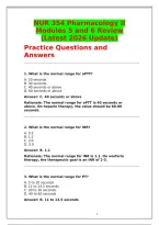 NUR 354 Pharmacology II Modules 5 and 6 Review &lpar;Latest 2026 Update&rpar; GRADED A&plus; &ndash; 98 Questions with Answers and Rationales 