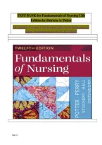 Test Bank for Fundamentals of Nursing 12th Edition by Patricia A&period; Potter &lpar;Chapters 1-50&rpar; &vert; Questions & Answers with Rationales