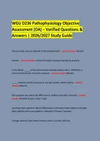 WGU D236 Pathophysiology Objective &NewLine;Assessment &lpar;OA&rpar; &ndash; Verified Questions & Answers &vert; 2026&sol;2027 Study Guide &NewLine; &NewLine;