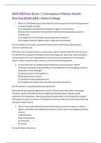 NUR 256 Final Exam 1 &vert; Concepts of Mental Health Nursing &lpar;2026&rpar; Q&A &vert; Galen College