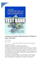 Test Bank for Lehninger Principles of Biochemistry 7th Edition by Nelson &lpar;complete&comma; questions&sol;answers&sol;rationales&rpar; &vert; Lehninger Principles of Biochemistry 7th Edition Nelson Test Bank&NewLine;