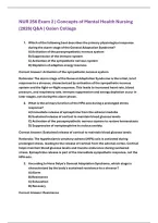 NUR 256 Final Exam 2 &vert; Concepts of Mental Health Nursing &lpar;2026&rpar; Q&A &vert; Galen College