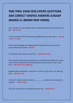 Tabc Final Exam 2026 Update Questions&NewLine;And Correct Verified Answers Already&NewLine;Graded A&plus; &lpar;Brand New Vision&rpar;&NewLine;