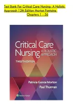 Test Bank for Critical Care Nursing&colon; A Holistic Approach 12th Edition by Morton &ndash; Study Guide