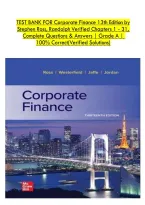 Test Bank for Corporate Finance 13th Edition by Stephen Ross & Randolph Westerfield&colon; Chapters 1&ndash;31