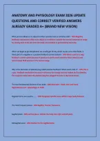 Anatomy And Physiology Exam 2026 Update&NewLine;Questions And Correct Verified Answers&NewLine;Already Graded A&plus; &lpar;Brand New Vision&rpar;