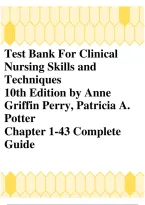 Test Bank for Clinical Nursing Skills and Techniques 10th Edition by Ann Griffin