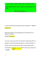 Acls Final Exam Complete Version &period;150 Questions With 100 Verified Answers 2023-2024