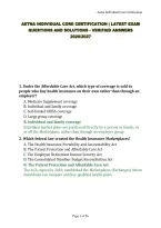 Aetna Individual Core Certification &vert; Latest Exam Questions And Solutions - Verified Answers 2026&sol;2027&NewLine;&NewLine;&NewLine;