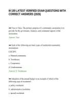 M 100 Latest Verified Exam Questions With Correct Answers &lpar;2026&rpar;&period;Pdf&NewLine;&NewLine;