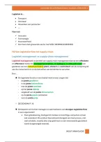 Samenvatting logistiek 1BEM&colon; Van Logistieke flow tot supply chain
