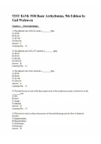 Test Bank for Basic Arrhythmias 9th Edition by Gail Walraven