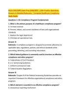 HCCA CHC&sol;CHPC Exam Prep 2026&sol;2027 &vert; 250&plus; Practice Questions&comma; &NewLine;Answers & Detailed Rationales &vert; Complete Healthcare Compliance &NewLine;Study Guide