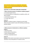 HCCA CHC&sol;CHPC Certification Exam 2026&sol;2027 &vert; 300 Practice &NewLine;Questions&comma; Correct Answers & Detailed Rationales &vert; Healthcare &NewLine;Compliance & Privacy 