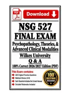 NSG 527 FINAL Exam &vert; Psychopathology&comma; Theories&comma; & Advanced Clinical Modalities &vert; Wilkes University &vert; Q & A &vert; 100&percnt; Correct 2026&sol;2027 Edition &lpar;PDF&rpar;