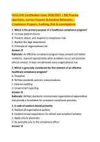HCCA CHC Certification Exam 2026&sol;2027 &vert; 300 Practice &NewLine;Questions&comma; Correct Answers & Detailed Rationales &vert; &NewLine;Compliance Program&comma; Auditing&comma; Risk & Investigations