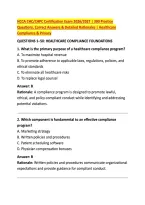 HCCA CHC&sol;CHPC Certification Exam 2026&sol;2027 &vert; 300 Practice &NewLine;Questions&comma; Correct Answers & Detailed Rationales &vert; Healthcare &NewLine;Compliance & Privacy 