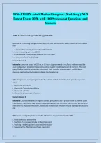 2026 ATI RN Adult Medical Surgical &lpar;Med-Surg&rpar; NGN&NewLine;Latest Exam 2026 with 100 Screenshot Questions and&NewLine;Answers